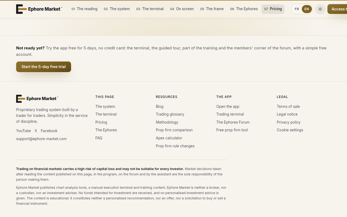 Ephore Market FAQ — broker affiliation / English availability (captured 2026-09-22)