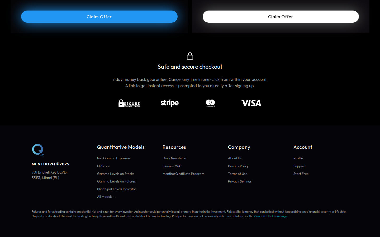 MenthorQ pricing guarantee language: watch-outs (captured 2026-09-15)