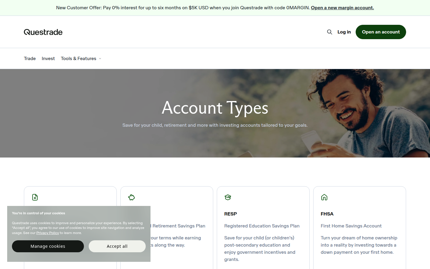 Questrade account types — how it works (captured 2026-09-25)