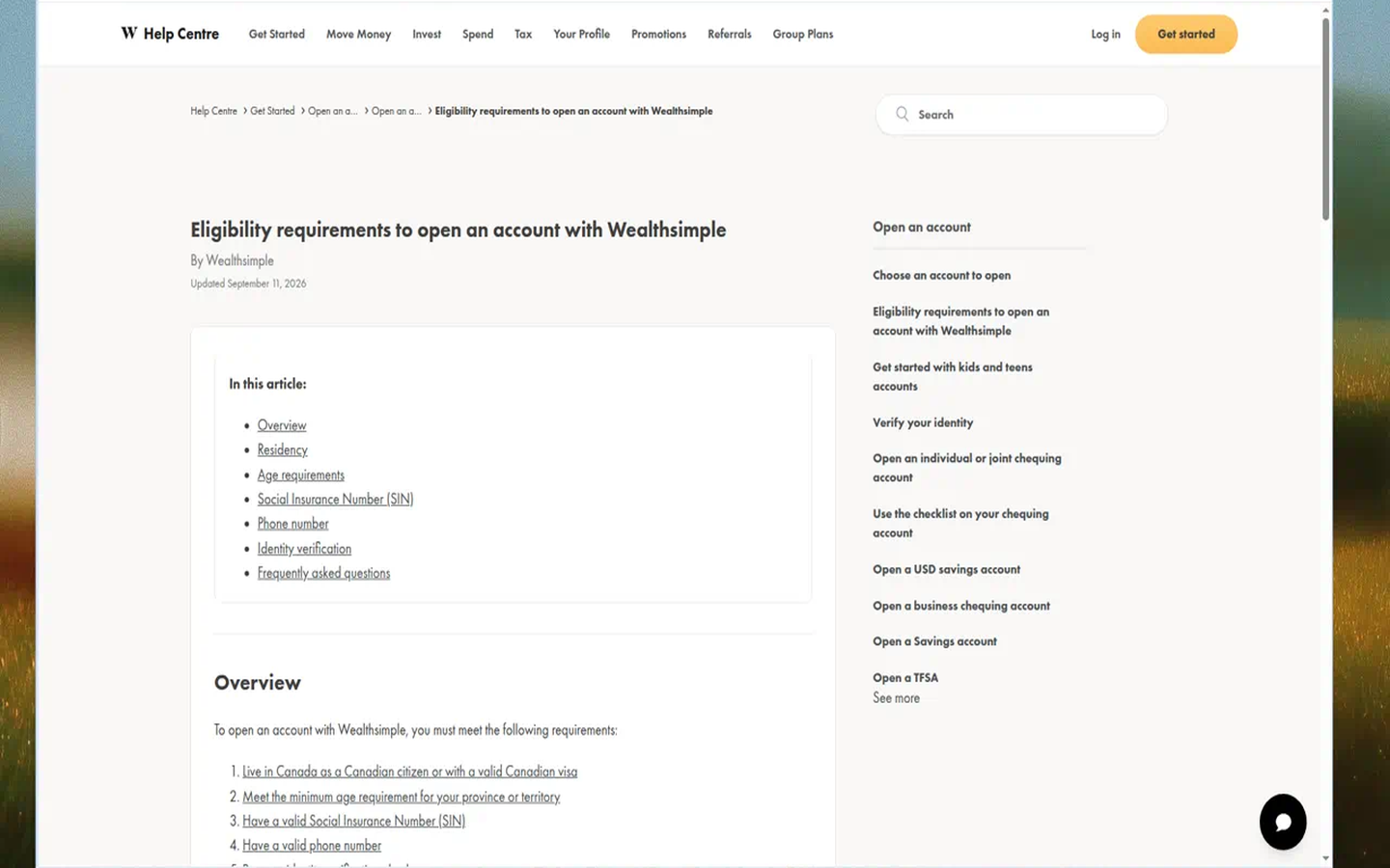 Wealthsimple Canada eligibility Help — how it compares framing (captured 2026-09-11)